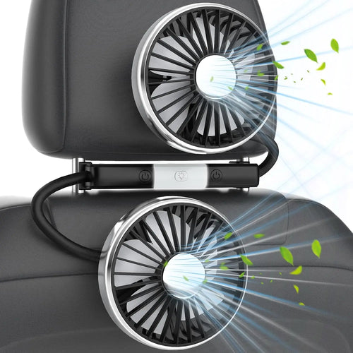 360° Dual USB Car Fan – Cool Every Seat